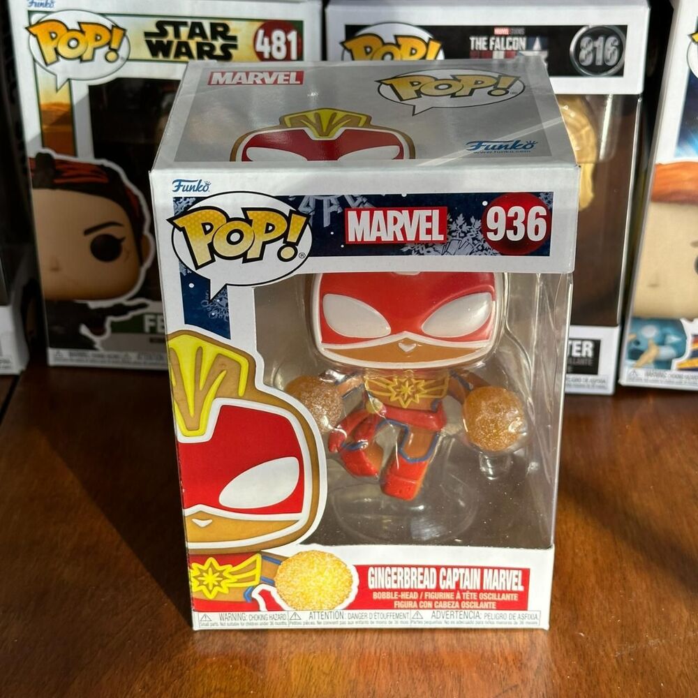 Marvel Gingerbread Captain Marvel Funko POP! #936 box damaged slightly